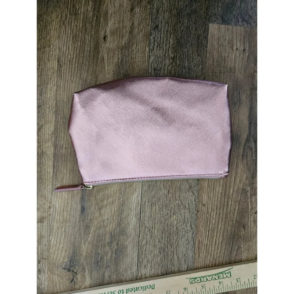 Estee Lauder Makeup Bag Pink Metallic Fashion Illustration Cosmetic Pouch Womens